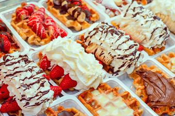 waffle assortment of sweets