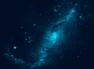 Colorful space shot of milky way galaxy with stars on a night sky. Universe filled with stars, nebula