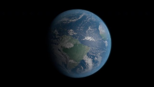 Animation of the night to day transition on Earth. Planet rotation from sunrise to sunset with realistic atmosphere light. Space globe view. 3d render 4K Quality video
