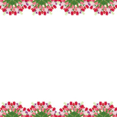 カラフルなチューリップ円形のオブジェのイラスト正方形背景素材