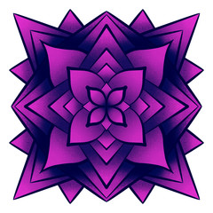 Colorful mandala illustration. Symmetry art. Zen meditation ornament. Chakra symbol