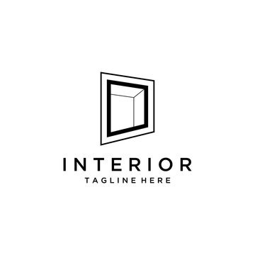 Illustration Creative modern Window design interior logo icon vector template