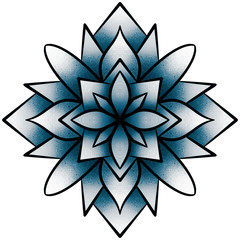 Colorful mandala illustration. Symmetry art. Zen meditation ornament. Chakra symbol