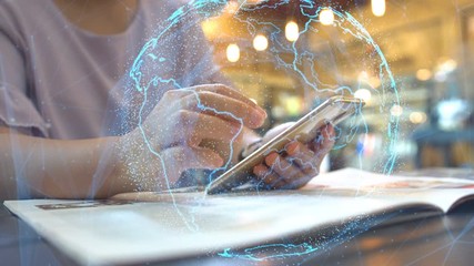 global network . social network concept	