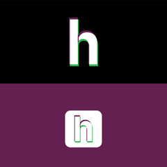 letter h logo design, overprint logo h letter