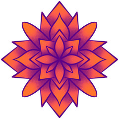 Colorful mandala illustration. Symmetry art. Zen meditation ornament. Chakra symbol