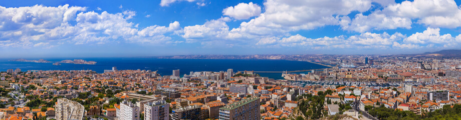 Obraz premium Panorama Marsylii - Francja