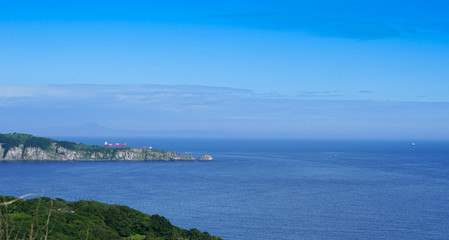 Fototapeta na wymiar Seascape with views of the Eastern Bosphorus Strait