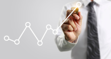 Hand drawing  chart, graph stock of growth...