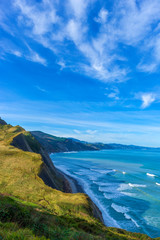 The coast of Zumaia on a clear day