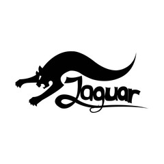 jaguar illustration logo design, flat jaguar logo vector