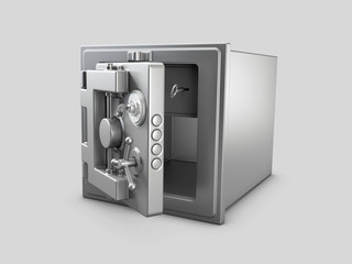 3d Rendering of Security metal safe with empty space inside