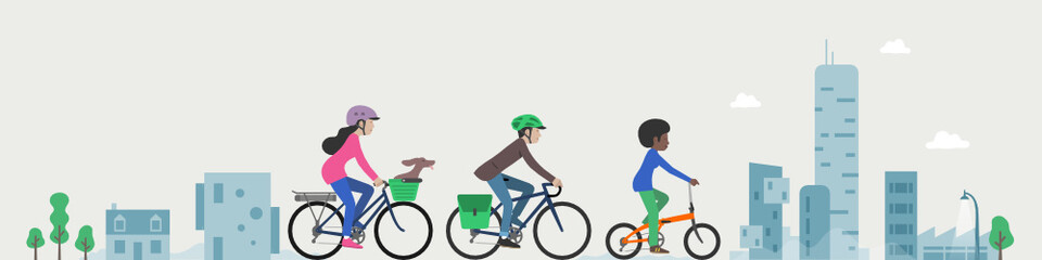 Bicycle commuting, Vélotaf - obrazy, fototapety, plakaty