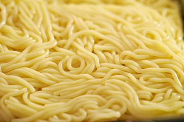 Cooking stir fried noodle with meat