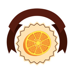 orange citrus fruit with ribbon frame