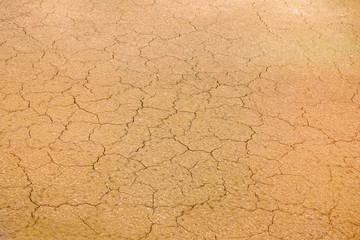 Texture of cracked soil in the desert, close-up