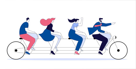 Teamwork. Business concept vector illustration