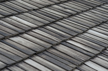Background of the old roof with wooden boards