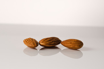 appetizing almonds on a light background