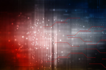 2d illustration Abstract futuristic electronic circuit technology background