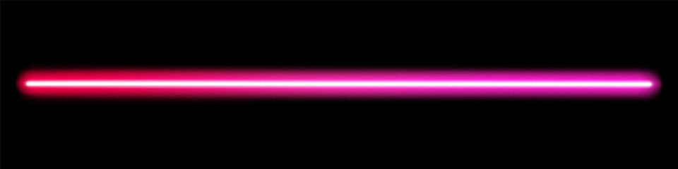 Glowing neon stick. Fluorescent beam of laser light. © o_a