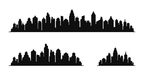 Fototapeta premium City skyline silhouette. City landscape template. Urban landscape. Vector illustration.