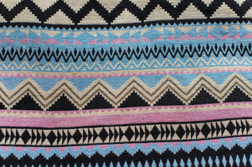 Textile texture of ethic jacquard, concept of cloth