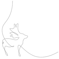 Fototapeta premium Deer continuous line drawing vector illustration