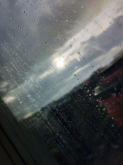 Vector set of realistic water droplets on the transparent background. Rain water droplets with...