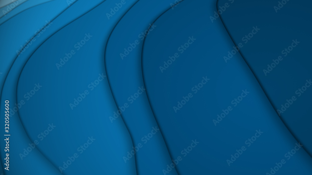 Wall mural undulating background. paper style blue abstract background and texture dor desigh. abstract waves a