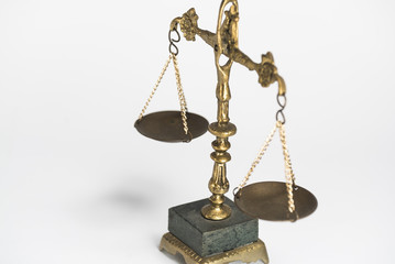 Law and justice concept. White background with copy space.
