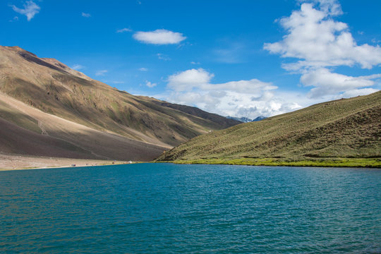 Chandra Taal or Chandra Tal  lake, Spiti, Himachal Pradesh, India