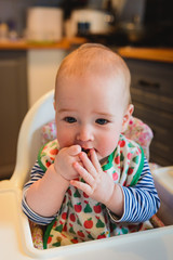 6 months old self feeding.