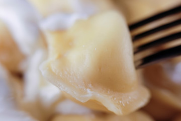 closeup image of dumplings in a plate