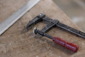 Machinery and work tools in the carpentry