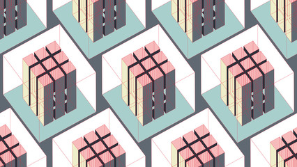 dystopia urban cells seamless retro pink blue