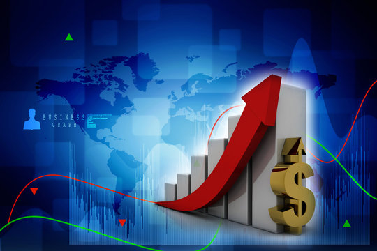 3d Rendering Stock Market Online Business Concept