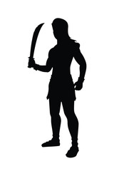Ancient warrior silhouette vector