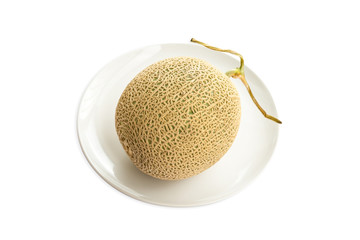 cantaloupe melon isolate on a white background
