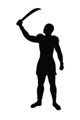 Ancient warrior silhouette vector