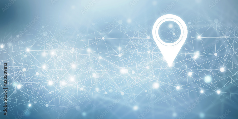 Aufkleber 2d rendering red map pointer