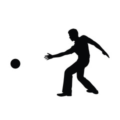 Fototapeta na wymiar Bowling player silhouette vector