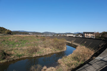 canal beside the road at Japan