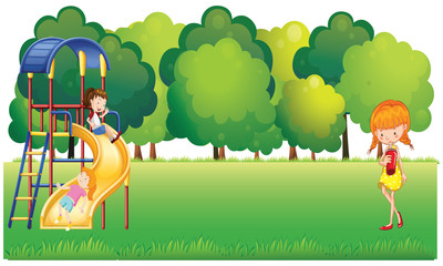 Fototapeta premium a girl is playing with ball in holidays in garden