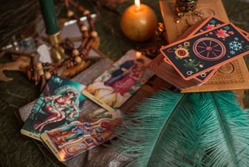 Europe, Ukraine. Kiev February 2: Illustrative Editorial. Concept of divination predictions on...