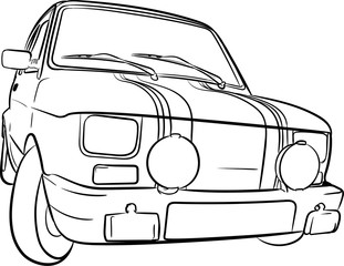 polski fiat,klasyk, maluch,cartoon car,szkic,szkic samochodu,szkic maluch © Joanna