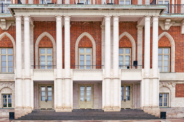 Tsaritsyno - Palace and Park ensemble in the South of Moscow. Building in the Museum complex - Russia, Moscow, August 2019