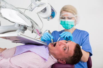 Man visiting dentist
