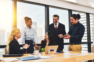 Business team meeting in office teamwork planing marketing project