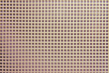 Background of metal barrage lattice from square sections, closeup
